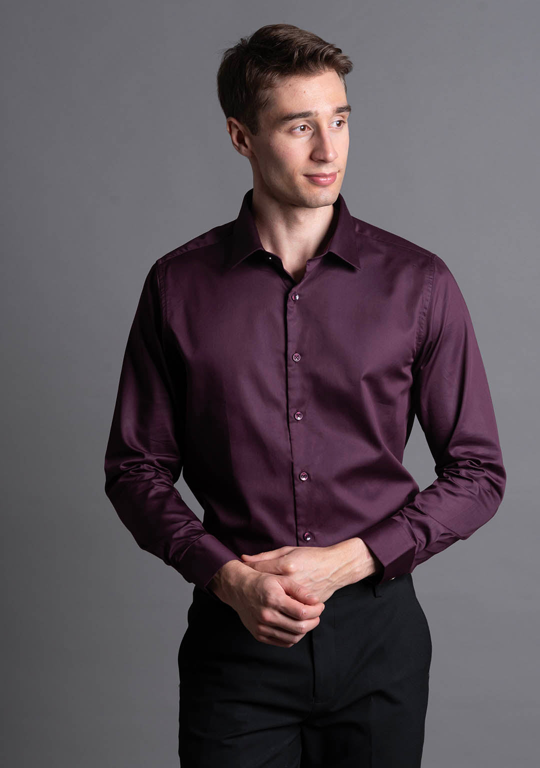 Business Class Shirt in Italian Plum