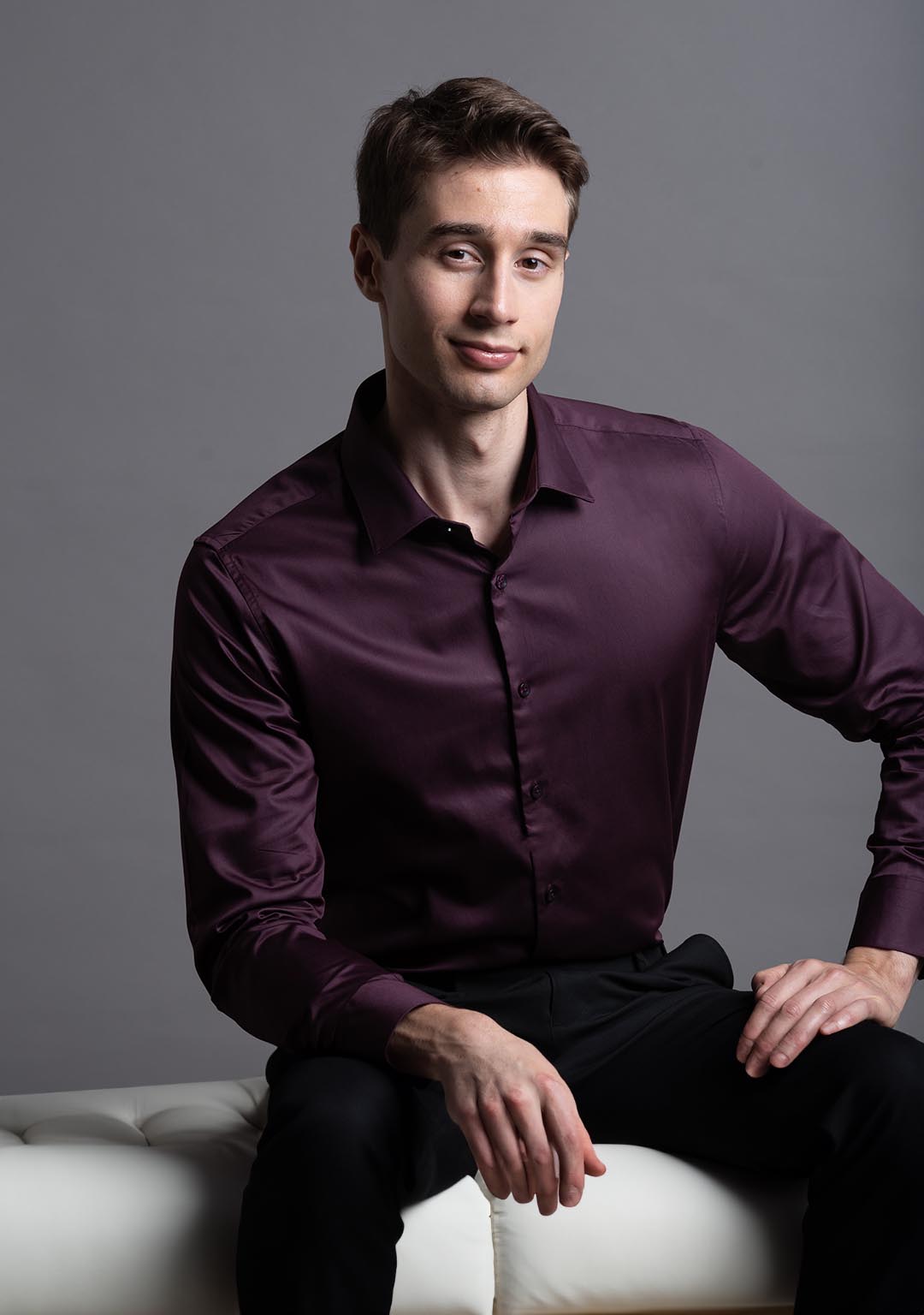 Business Class Shirt in Italian Plum