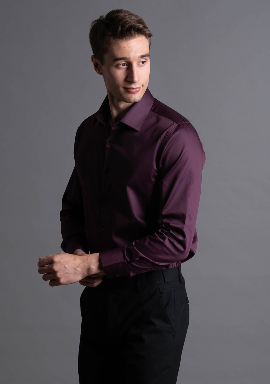 Business Class Shirt in Italian Plum