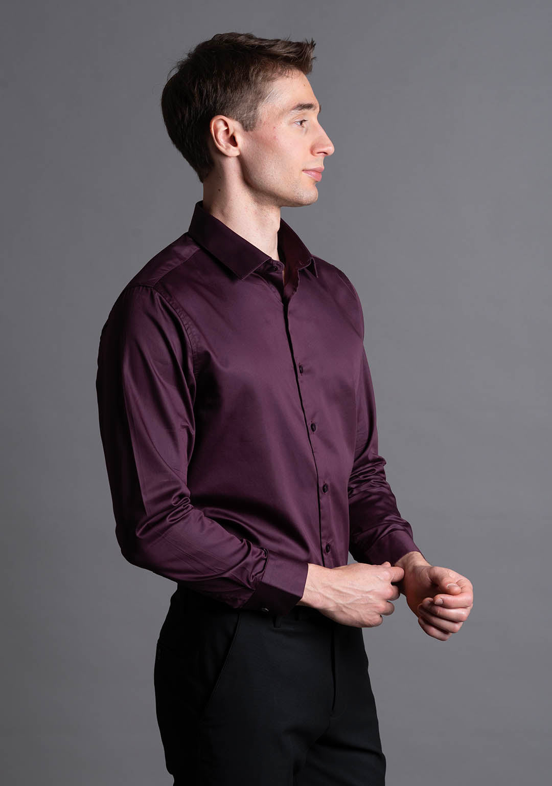 Business Class Shirt in Italian Plum