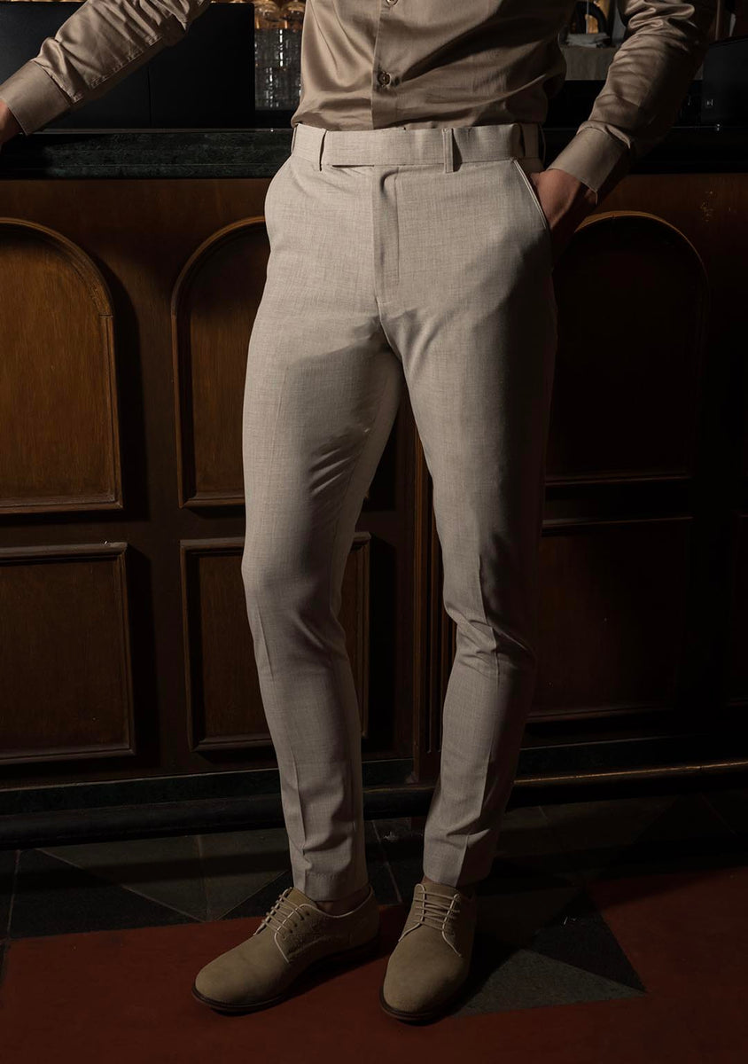 Créme Brulée Colour Formal Trousers for Men - Elite Trouser by