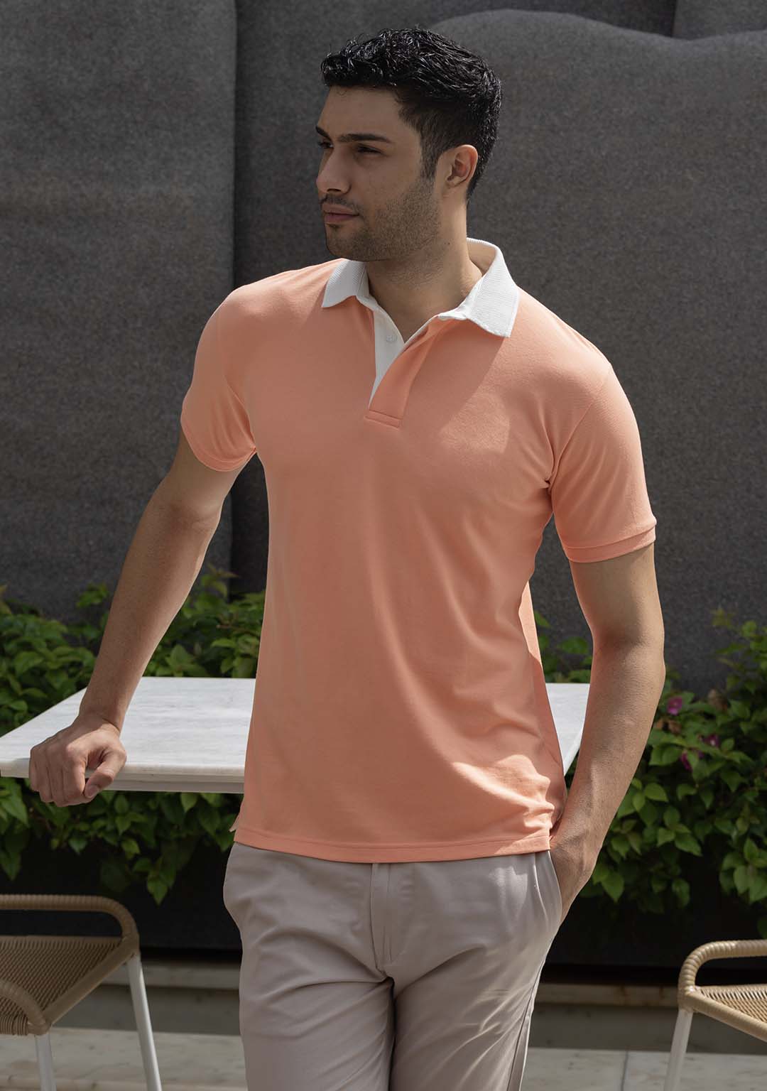 Luxury Polo in Peach Amber