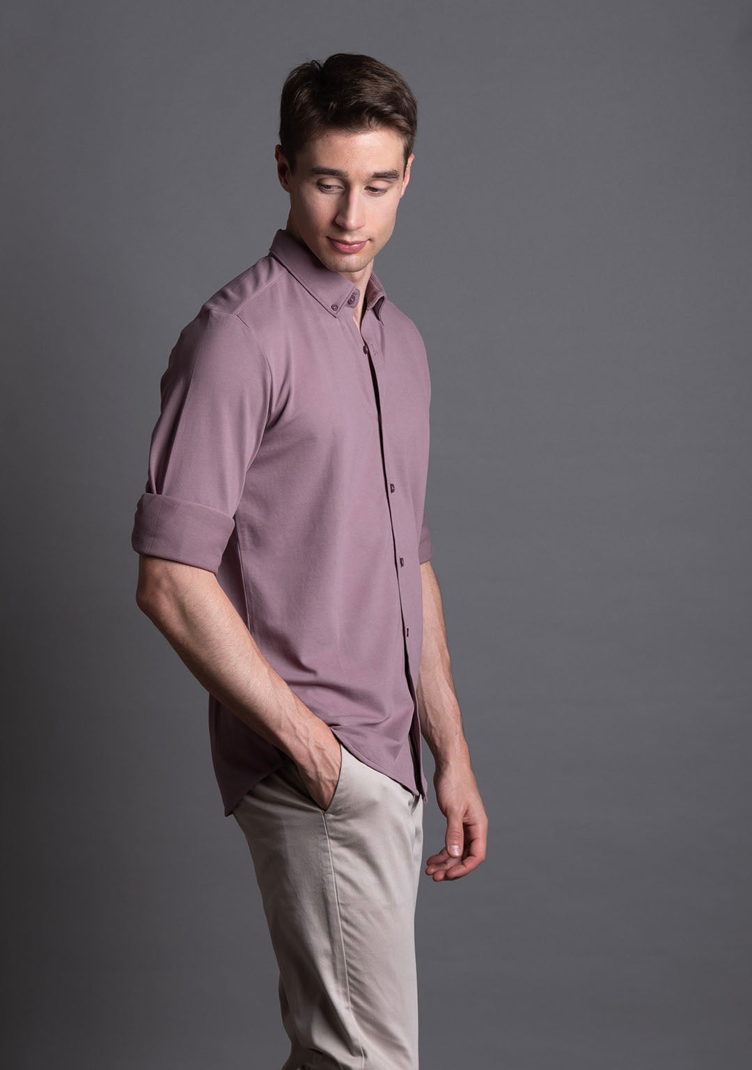 Piqué Shirt in Light Grape