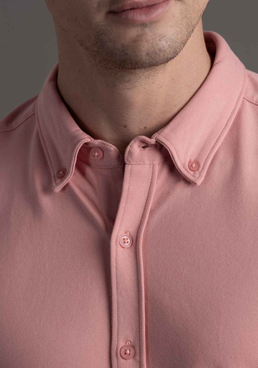 Piqué Shirt in Pink Salt