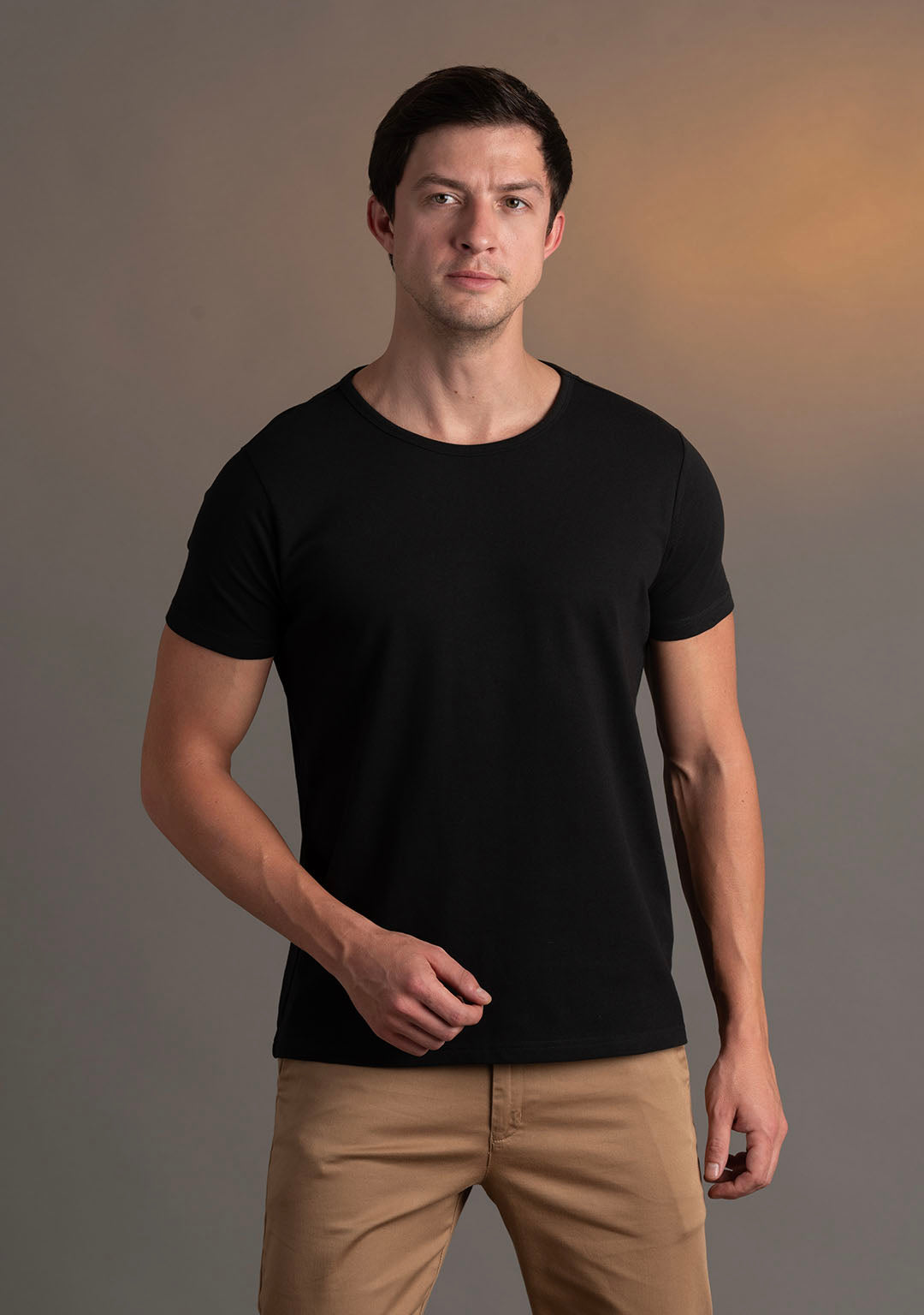 Piqué T-Shirt in Black