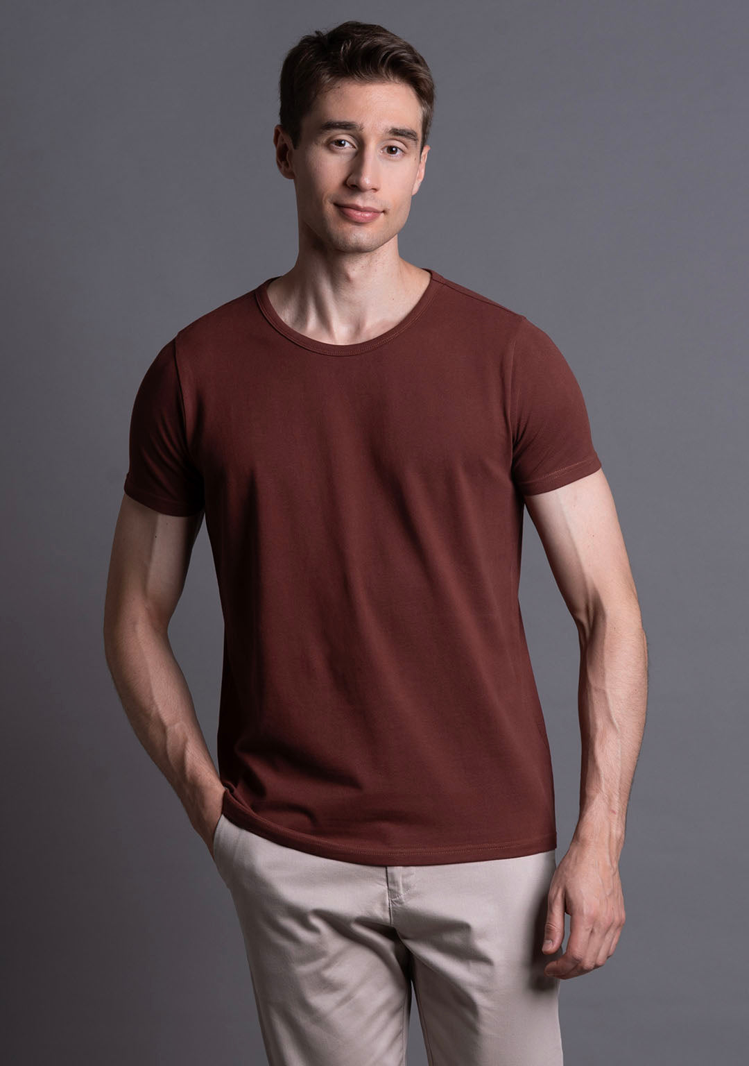 Piqué T-Shirt in Andora Brown