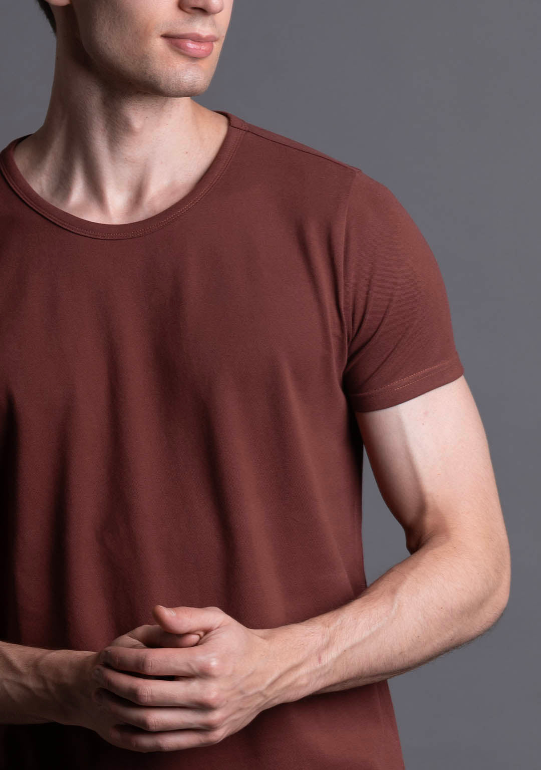 Piqué T-Shirt in Andora Brown