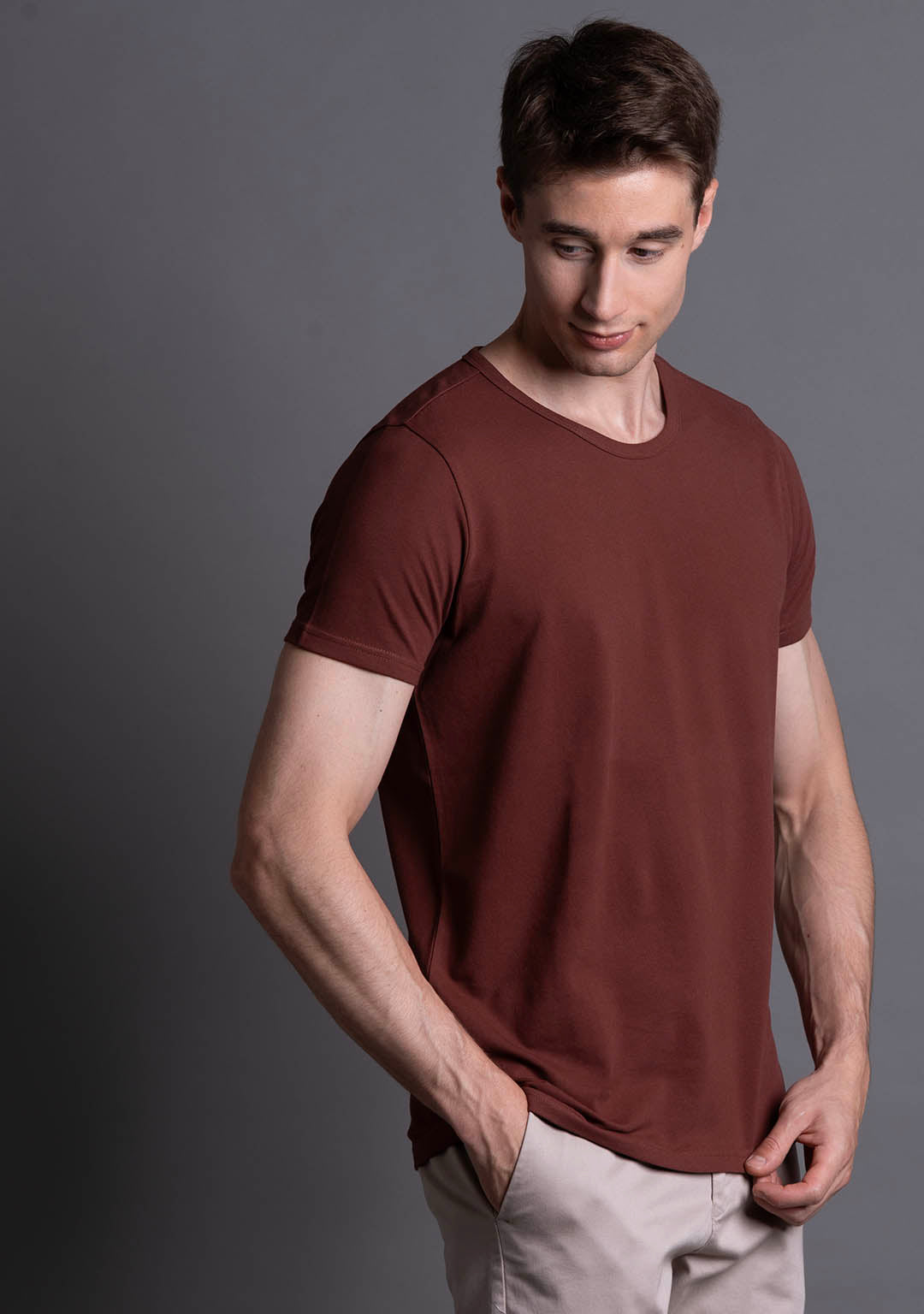 Piqué T-Shirt in Andora Brown