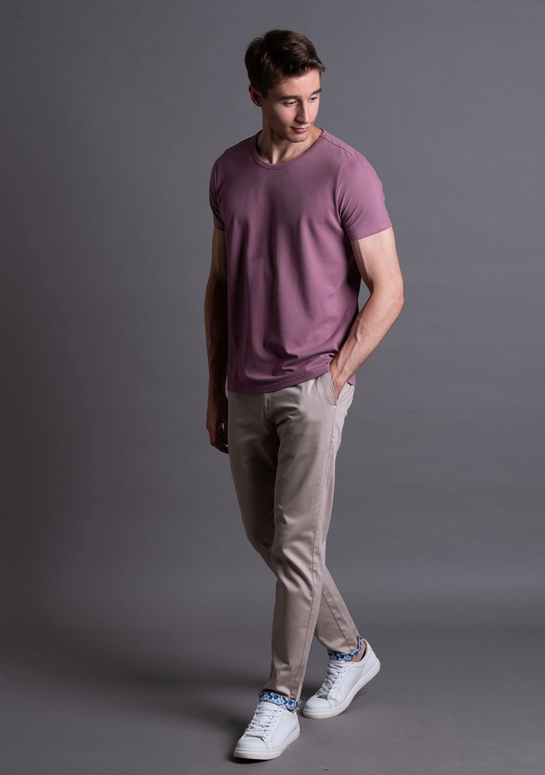 Piqué T-Shirt in Dusky Orchid