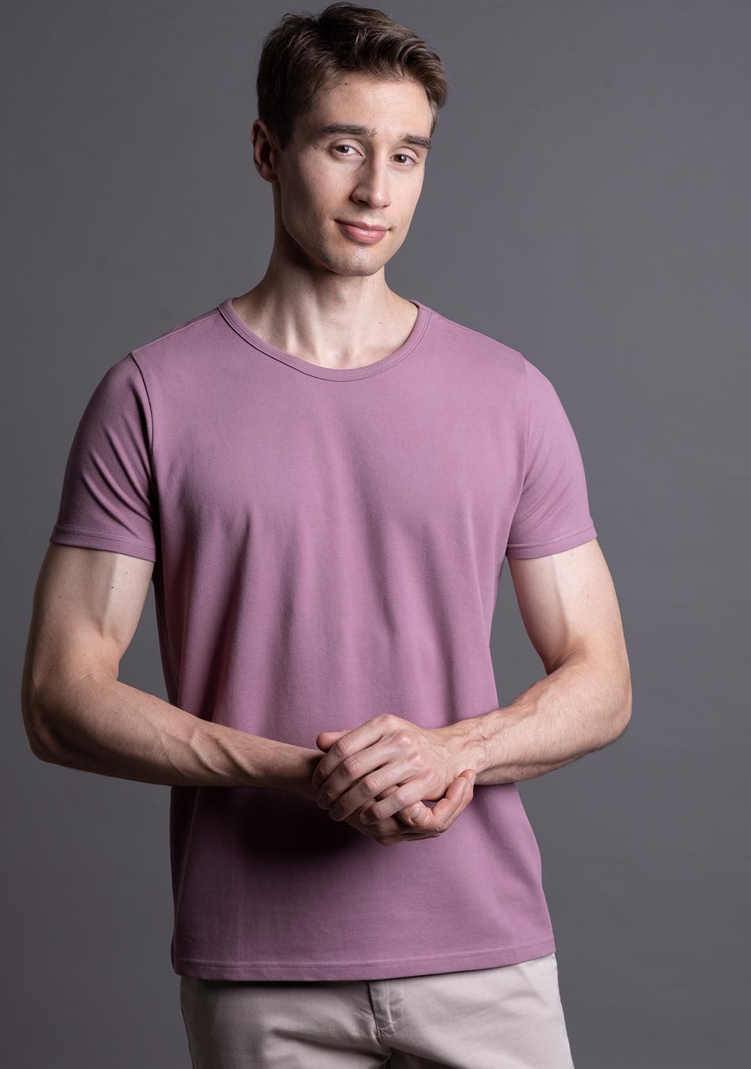 Piqué T-Shirt in Dusky Orchid