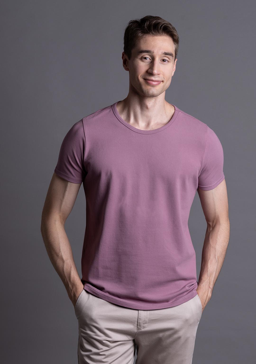 Piqué T-Shirt in Dusky Orchid