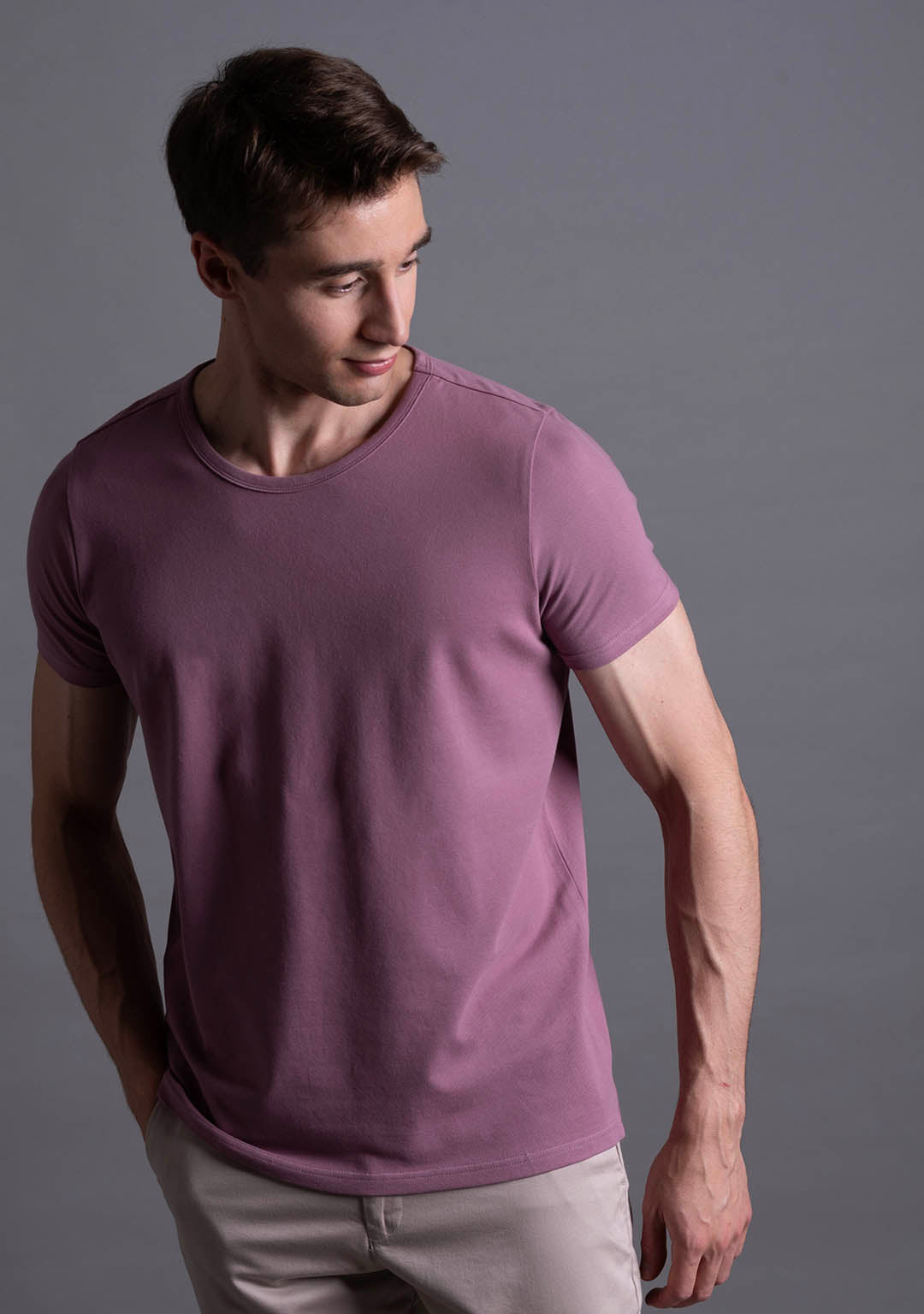 Piqué T-Shirt in Dusky Orchid