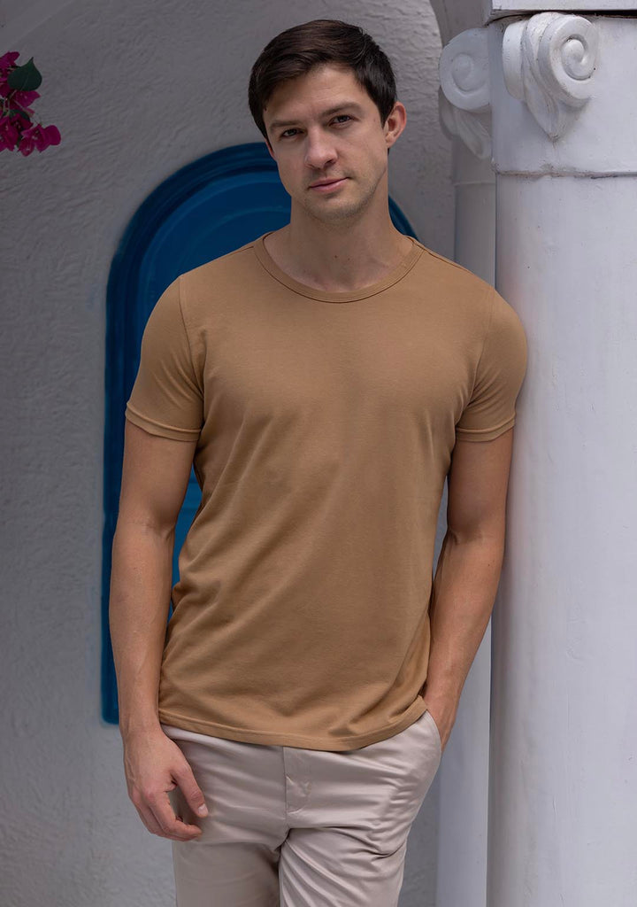 Piqué T-Shirt in Mocha