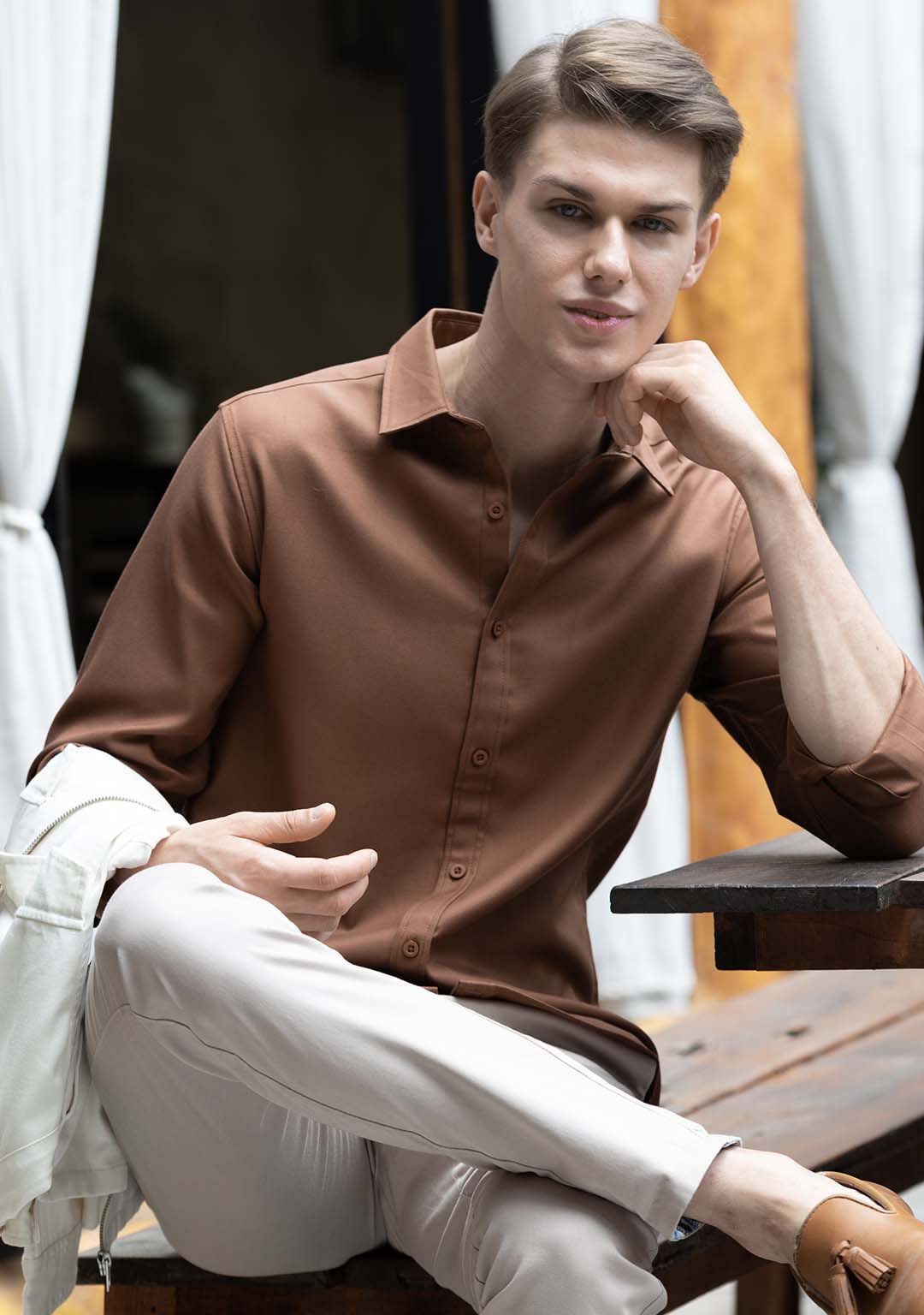 Tencel™ Shirt in Nutmeg