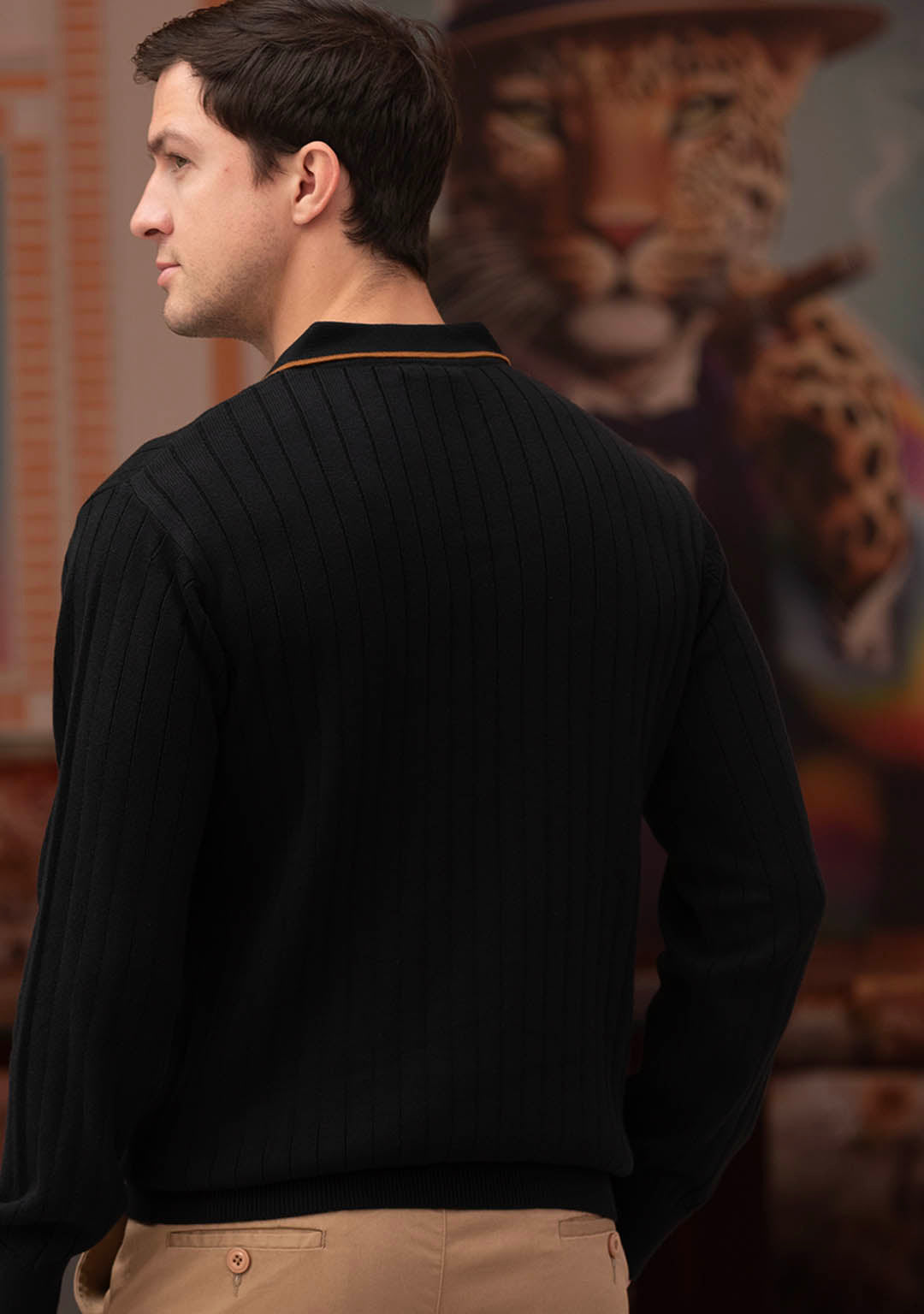 Knit Polo in Black