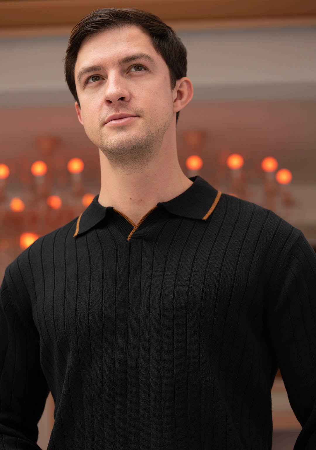 Knit Polo in Black