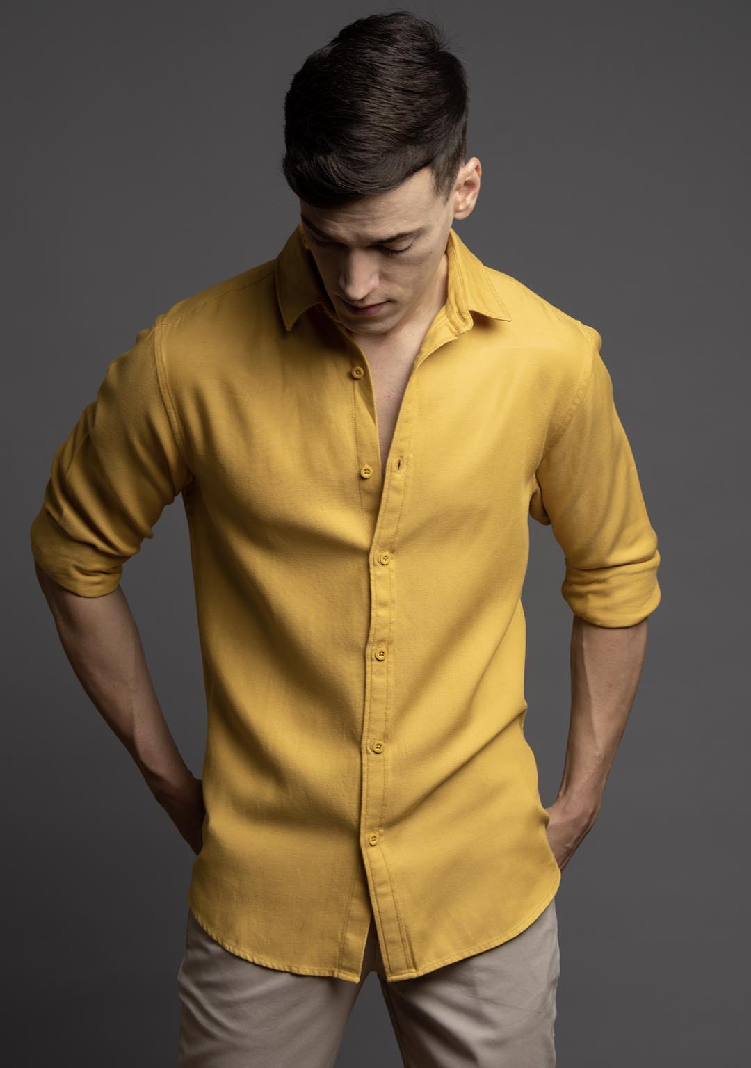 Tencel™ Shirt in Sunset Gold