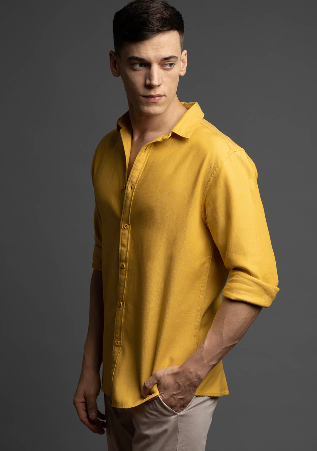 Tencel™ Shirt in Sunset Gold