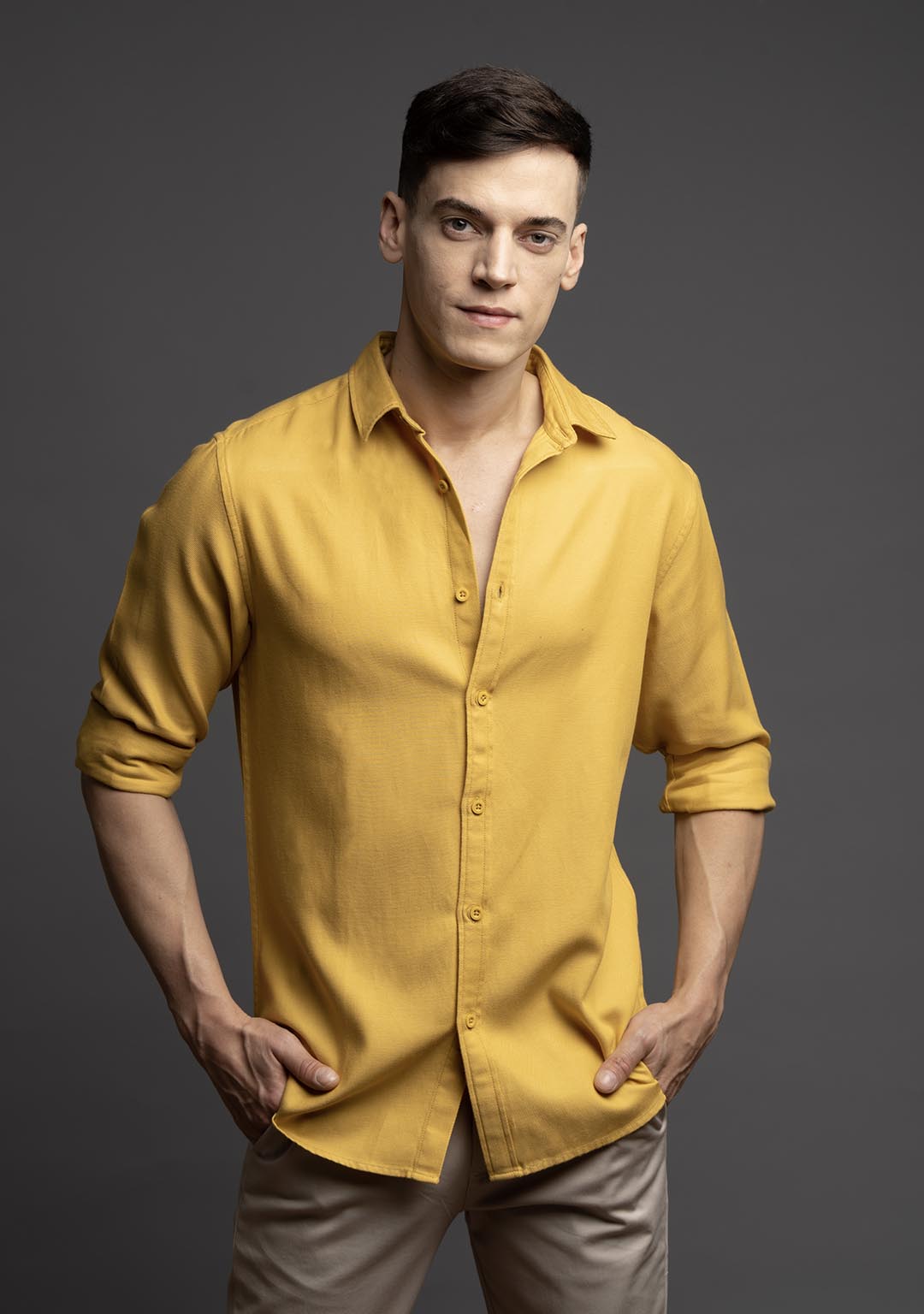 Tencel™ Shirt in Sunset Gold